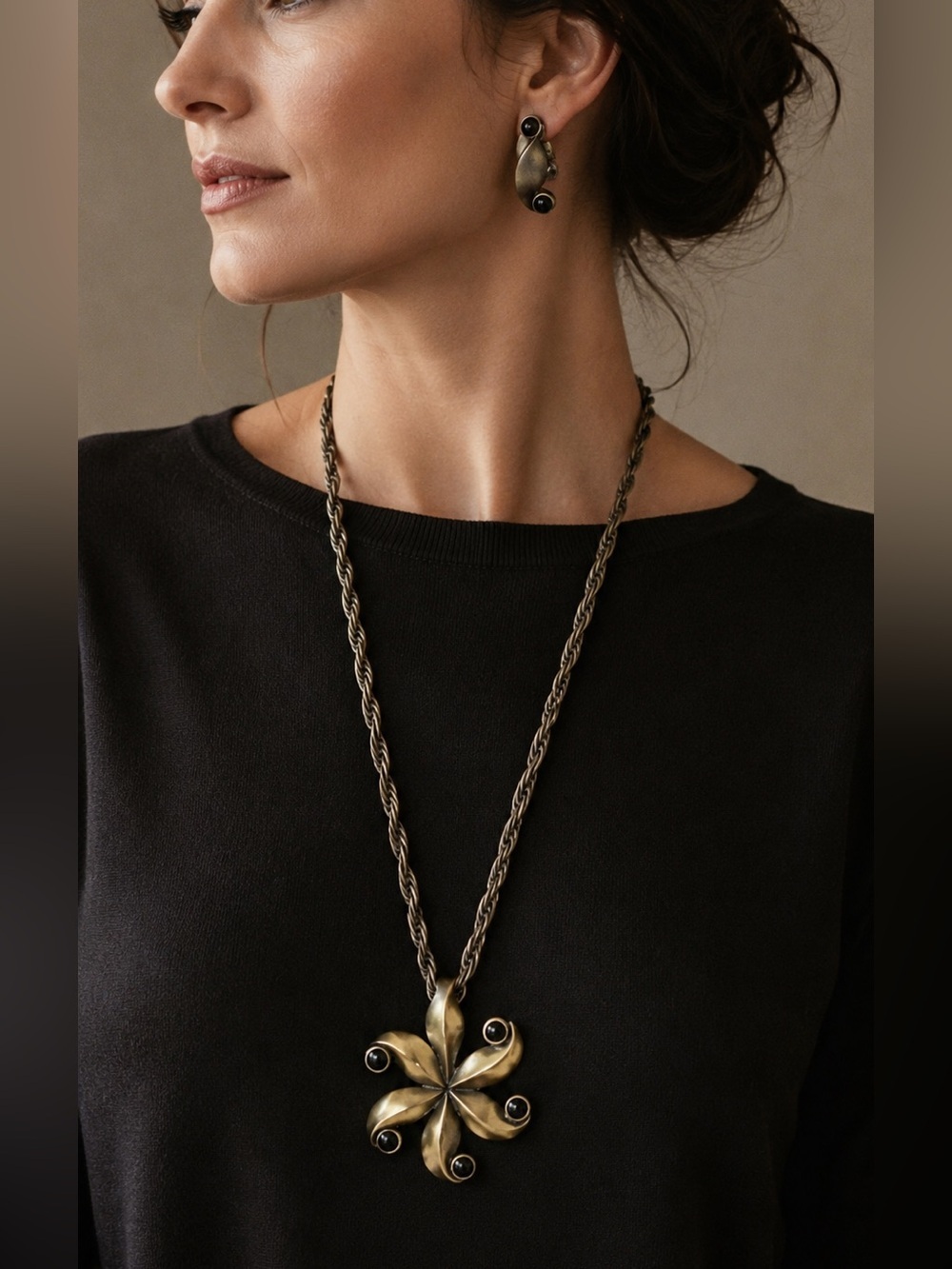 MYKA Denmark Danish Modern Brutalist Sculptural Necklace Set